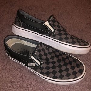 checkered slip-on vans